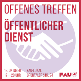 Offenes Treffen für FAU-Mitglieder aus dem Öffentlichen Dienst