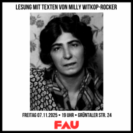 Lesung mit Texten von Milly Witkop-Rocker Lesung mit Texten von Milly Witkop-Rocker