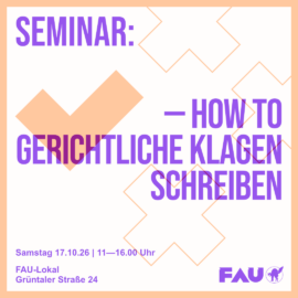 Arbeitsrechtsseminar – How To: Gerichtliche Klagen schreiben Arbeitsrechtsseminar – How To: Gerichtliche Klagen schreiben